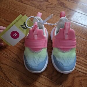 All in Motion Kids Sneakers with Pink, Green, and Blue